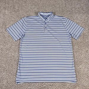 Southern Point Co Polo Shirt Mens XXL Blue White Striped Performance Golf Shirt